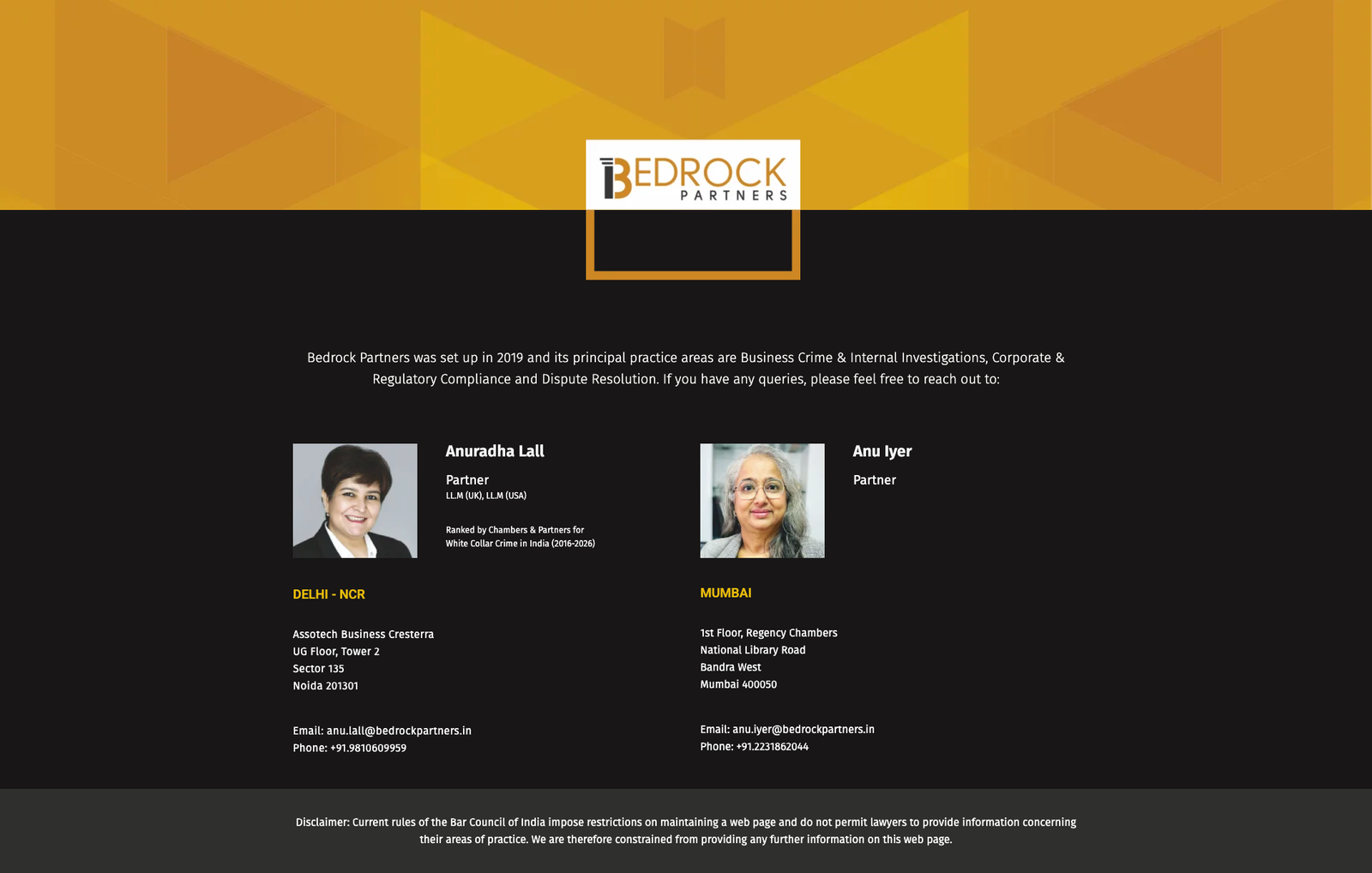Bedrock Partners website screenshot