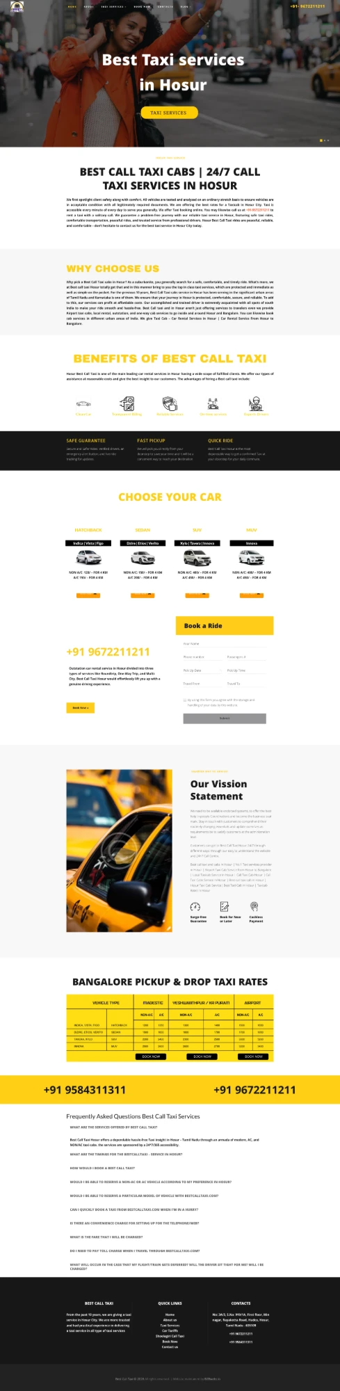 Best Call Taxi website screenshot