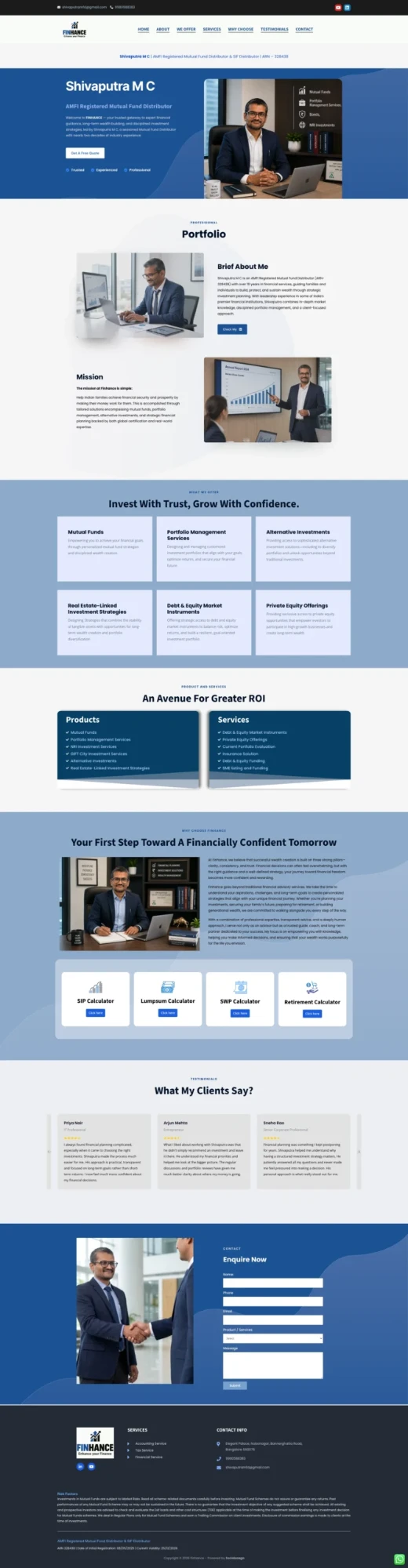 Finhance website screenshot