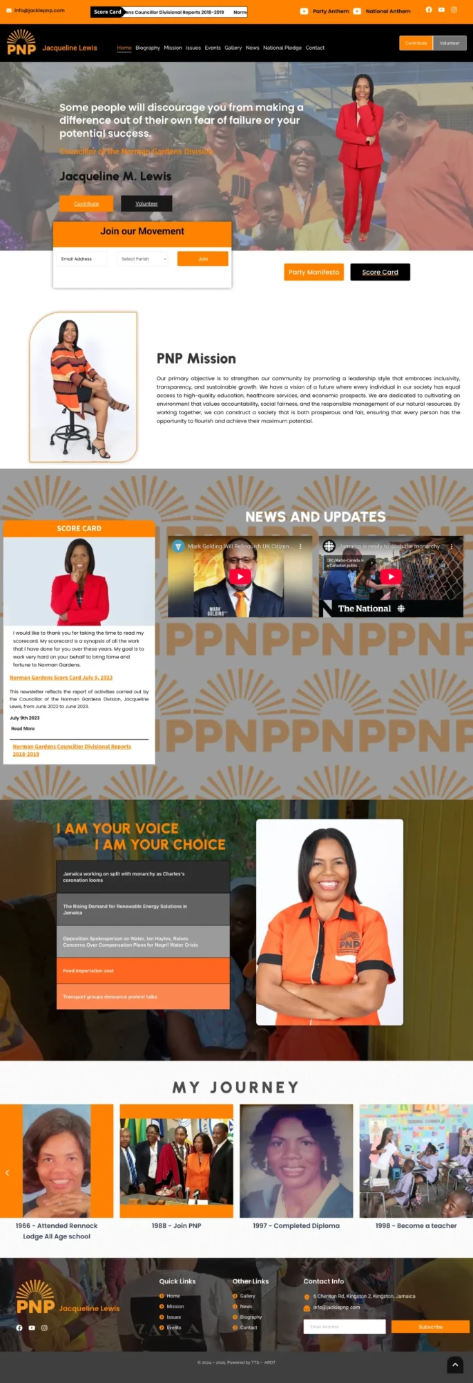 Jackie PnP website screenshot