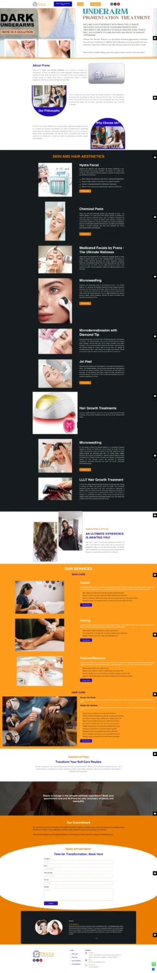 Prana Wellness Hub website screenshot