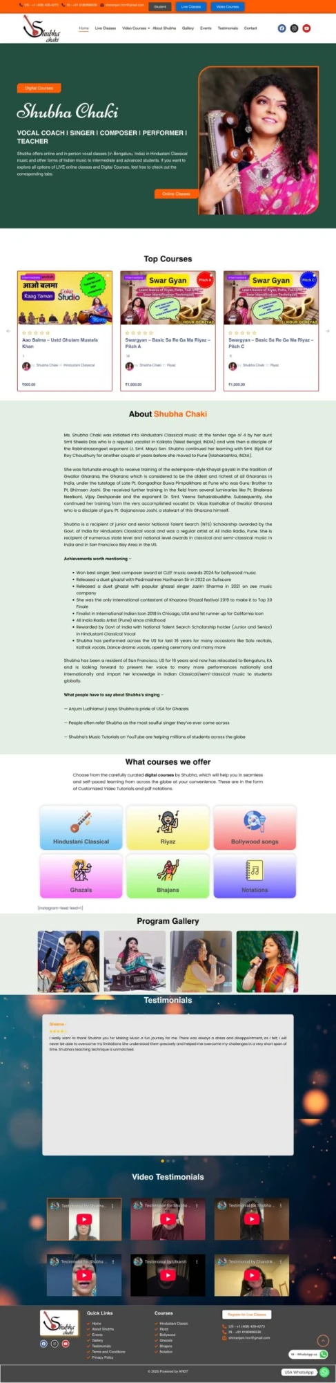 Shubha Chaki website screenshot