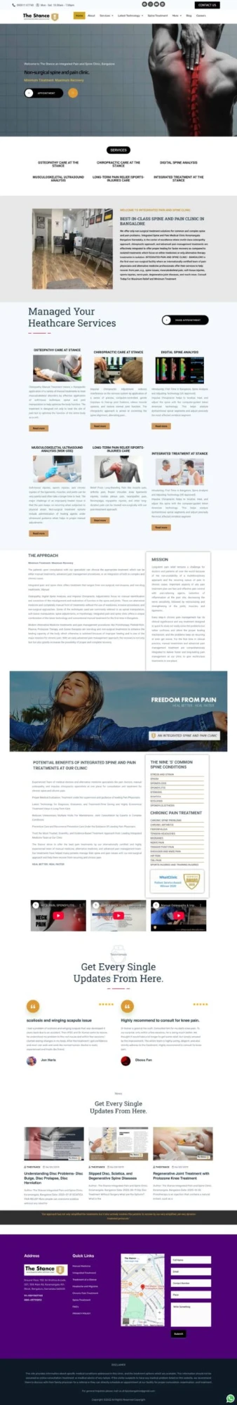 The Stance Spine Clinic website screenshot